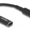 DELOCK καλώδιο τροφοδοσίας 60037, USB-C σε Dell 7.4x5.0mm, 15cm, μαύρο