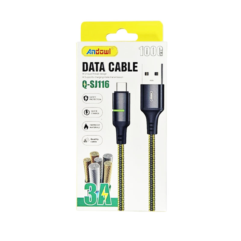 Andowl  Καλώδιο Δεδομένων USB σε Type-C – 3A Q-SJ116 - Data Cable