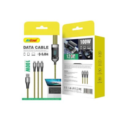 Andowl Καλώδιο δεδομένων 100w Usb-a Micro, Type-c, Lightning Q-SJ04 - Data Cable