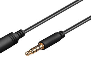 GOOBAY προέκταση καλωδίου ήχου 3.5mm 62480, 4 pin stereo, CU, 3m, μαύρο