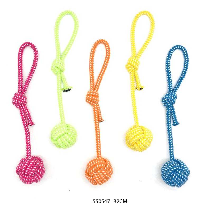 Παιχνίδι σκύλου σχοινί με μπάλα - 32cm - 12pcs - 550547