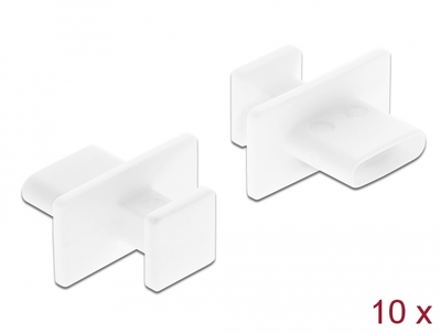 DELOCK κάλυμμα προστασίας για θύρα USB-C 64097 με λαβή, λευκό, 10τμχ