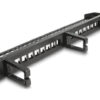 DELOCK Keystone patch panel 66237, 19"/1U, 16x ports, 3x γάντζοι, μαύρο
