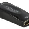 DELOCK αντάπτορας HDMI σε VGA 66560, με audio, 1080p/60Hz, μαύρος