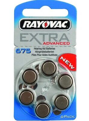RAYOVAC μπαταρίες ακουστικών βαρηκοΐας 675MF, mercury free, 1,45V, 6τμχ