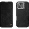 NILLKIN θήκη Qin Prop Leather για iPhone 16, δερμάτινη, μαύρη