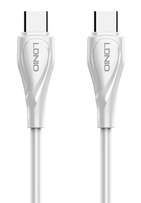 LDNIO καλώδιο USB-C σε USB-C LC611C, 65W PD, 1m, λευκό