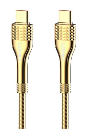 LDNIO καλώδιο USB-C σε USB-C LC651C, 65W, 1m, χρυσό