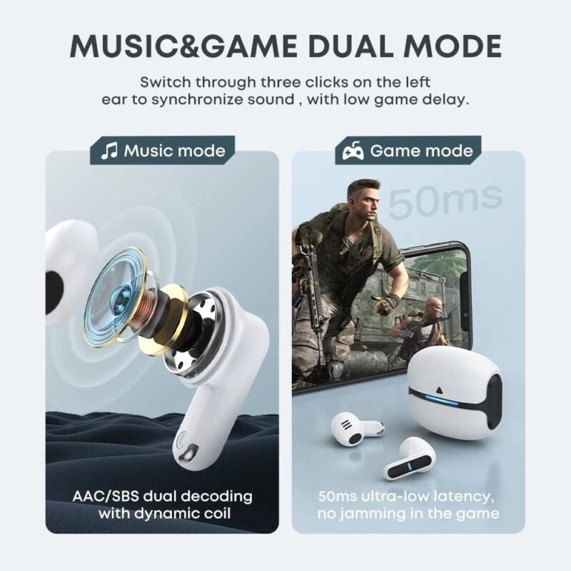 Ασύρματα ακουστικά Bluetooth με θήκη φόρτισης - TG-11 - 721289 - Grey