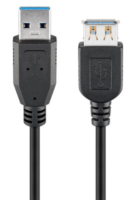 GOOBAY καλώδιο προέκτασης USB 74149, 5Gbps, USB 3.0, 15W, 2m, μαύρο