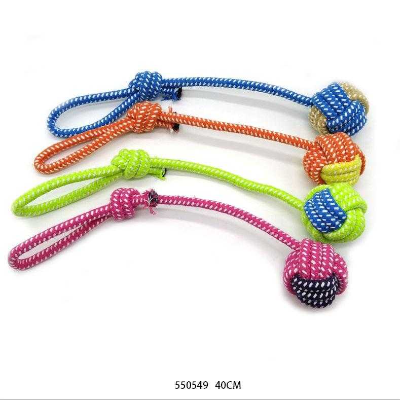 Παιχνίδι σκύλου σχοινί με μπάλα - 40cm - 12pcs - 550549