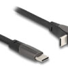 DELOCK καλώδιο USB-C 80751, 60W, flat, γωνιακό, 480 Mbps, 1m, μαύρο