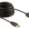 DELOCK καλώδιο USB 2.0 αρσενικό σε θηλυκό 82308, active, 5m, μαύρο