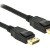 DELOCK καλώδιο DisplayPort 1.2 83805, 4K/60Hz, 21.6 Gbps, 1m, μαύρο
