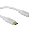 DELOCK καλώδιο USB-C 85357, 100W PD, 5A, 15cm, E-Marker, λευκό