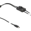 DELOCK καλώδιο USB Type-C σε 2x DC 5.5 x 2.1mm 86800, 1m, μαύρο