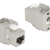 DELOCK keystone module RJ45 σε LSA 180° 87036, Cat.6A, ασημί