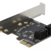 DELOCK κάρτα επέκτασης PCIe σε 4x SATA 90010, 6Gb/s, Low Profile