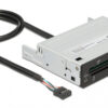 DELOCK USB 9-pin card reader 91708, CF/SD/XD/MS/Micro SD/USB, 3.5" bay