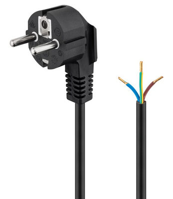 GOOBAY καλώδιο τροφοδοσίας 93976, γωνιακό, 0.75mm², 1.5m, μαύρο