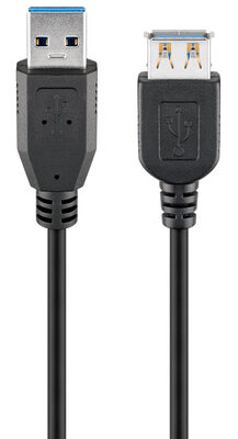 GOOBAY καλώδιο USB 3.0 σε USB (F) 93999, copper, 3m, μαύρο