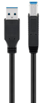 GOOBAY καλώδιο USB 3.0 SuperSpeed σε USB Type B 96119, 5m, μαύρο