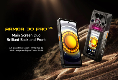 ULEFONE smartphone Armor 30 Pro, 6.95" & 3.4", 16/512GB, 5G, 12800mAh, IP68/IP69K, μαύρο