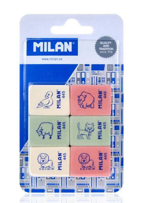 MILAN σετ γόμα 445 BMM10049MP, 31 x 24 x 10mm, 6τμχ