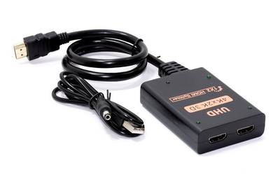 POWERTECH HDMI splitter CAB-H156, 2 σε 1, 4K/60Hz, HDR/HDCP, 50cm, μαύρο