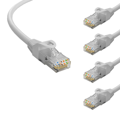 POWERTECH καλώδιο δικτύου CAB-N414-5, Cat 6 U/UTP, CCA, 250Hz, 0.5m, γκρι, 5τμχ