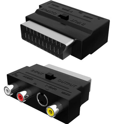 POWERTECH αντάπτορας SCART σε audio/video & S-Video CAB-S011, μαύρος