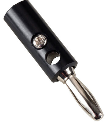 POWERTECH βύσμα μπανάνα plug CAB-V038, αρσενικό, 4.5mm, μαύρο, 4τμχ