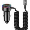 USAMS φορτιστής αυτοκινήτου US-CC167 με καλώδιο, USB/USB-C, 60W, μαύρος