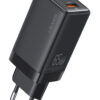 USAMS φορτιστής τοίχου US-CC180, USB & 2x USB-C, 65W PD, GaN, μαύρος