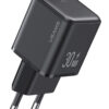USAMS φορτιστής τοίχου US-CC186, USB-C θύρα εξόδου, 30W PD, μαύρος