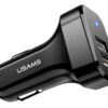USAMS φορτιστής αυτοκινήτου C13, 2x USB, 2.1A, μαύρος