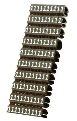 POWERTECH Clip αρίθμησης καλωδίου Νο 1, Brown, 10τεμ.