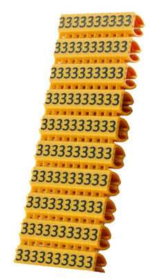 POWERTECH Clip αρίθμησης καλωδίου Νο 3, Orange, 10τεμ.