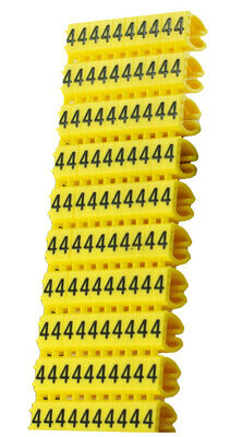 POWERTECH Clip αρίθμησης καλωδίου Νο 4, Yellow, 10τεμ.