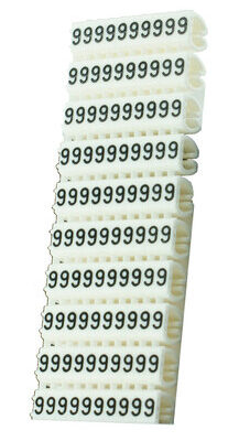 POWERTECH Clip αρίθμησης καλωδίου Νο 9, White, 10τεμ.
