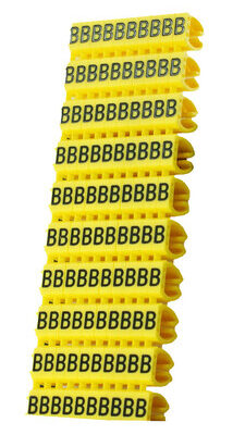 POWERTECH Clip αρίθμησης καλωδίου γράμμα B, Yellow, 10τεμ.