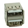 USB 2.0 Connector Double, down, Silver/White