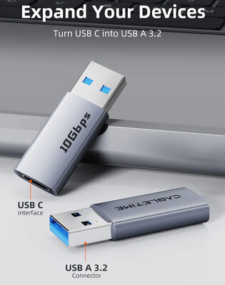 CABLETIME αντάπτορας USB-C σε USB CT-AMCF10-AG, 10Gbps, 3A, γκρι