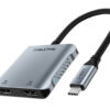 CABLETIME docking station CT-CM2H4K-AG, 4 θυρών, USB-C, 4K, 100W, γκρι