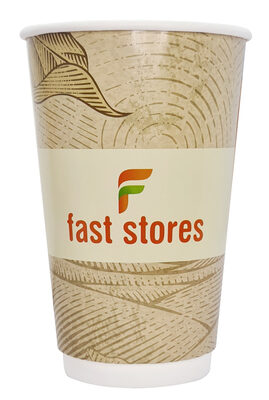 FAST STORES χάρτινα ποτήρια καφέ, 16oz, χωρίς καπάκι, 20τμχ