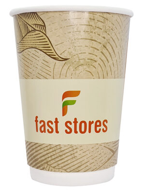 FAST STORES χάρτινα ποτήρια καφέ, 8oz, χωρίς καπάκι, 20τμχ