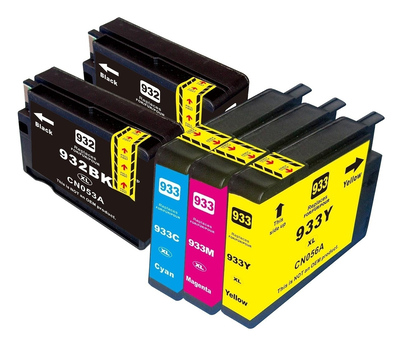 Σετ συμβατά Inkjet για HP, 2x 932XL μαύρο, 1x 933XL magenta, 1x 933XL κίτρινο, 1x 933XL κυανό