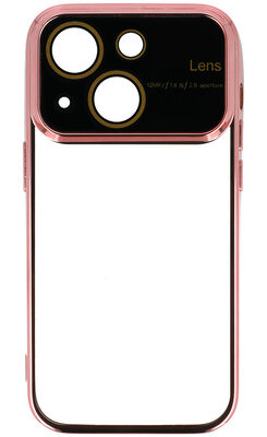 POWERTECH θήκη Electro Lens MOB-1945 για iPhone 15, διάφανη-ροζ χρυσό