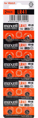 MAXELL αλκαλικές μπαταρίες LR41, 1.5V, 10τμχ