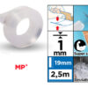 MP κολλητική ταινία διπλής όψεως PA524-02, nano gel, 19mm x 2.5m, διάφανη